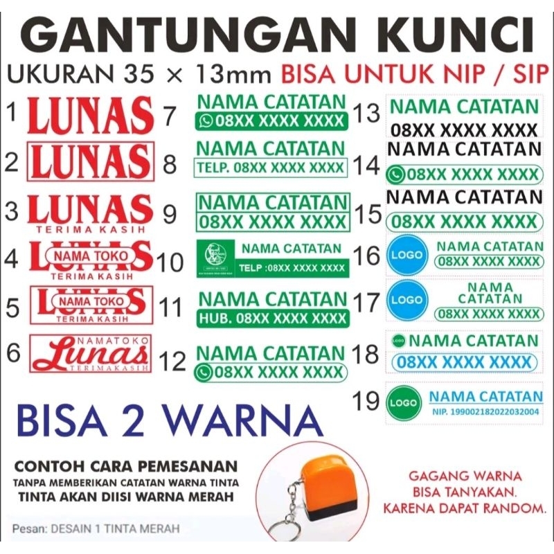 

STEMPEL GANTUNGAN KUNCI GK3513 (3,3 x 1,1 cm)