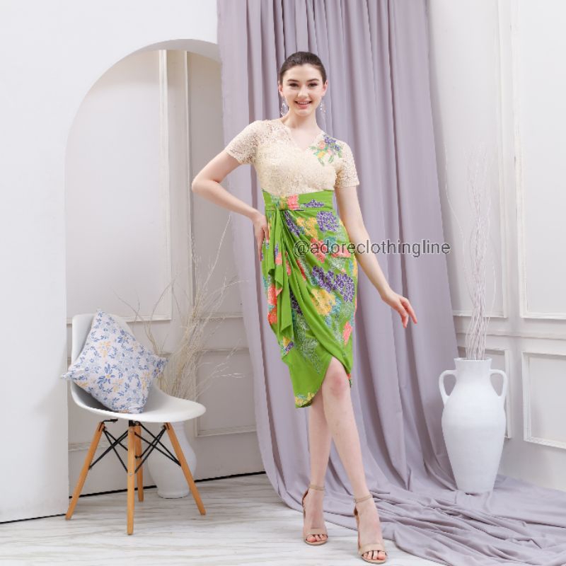 Adore Dress Batik Paris Encim Lime