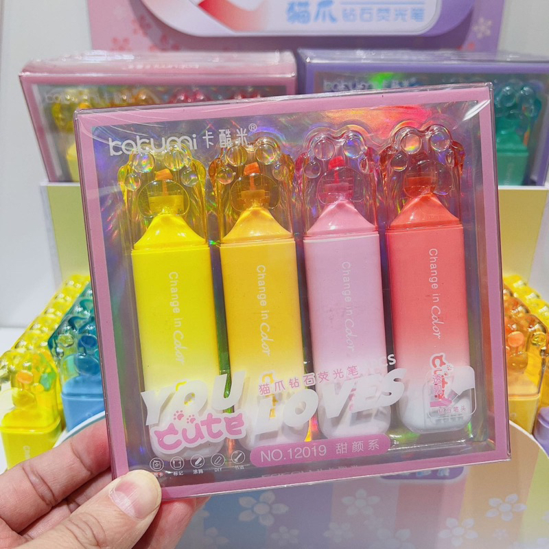 

Stabilo Set 3w / 4w Tapak Kucing Lucu / Highlighter Set Tapak Kucing