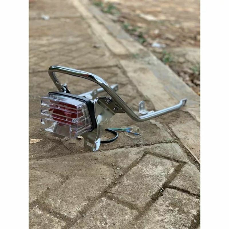 paket begel behel lampu belakang stoplamp stopan set dudukan Honda GL100 GL 100 C700 SMOKE BENING ME