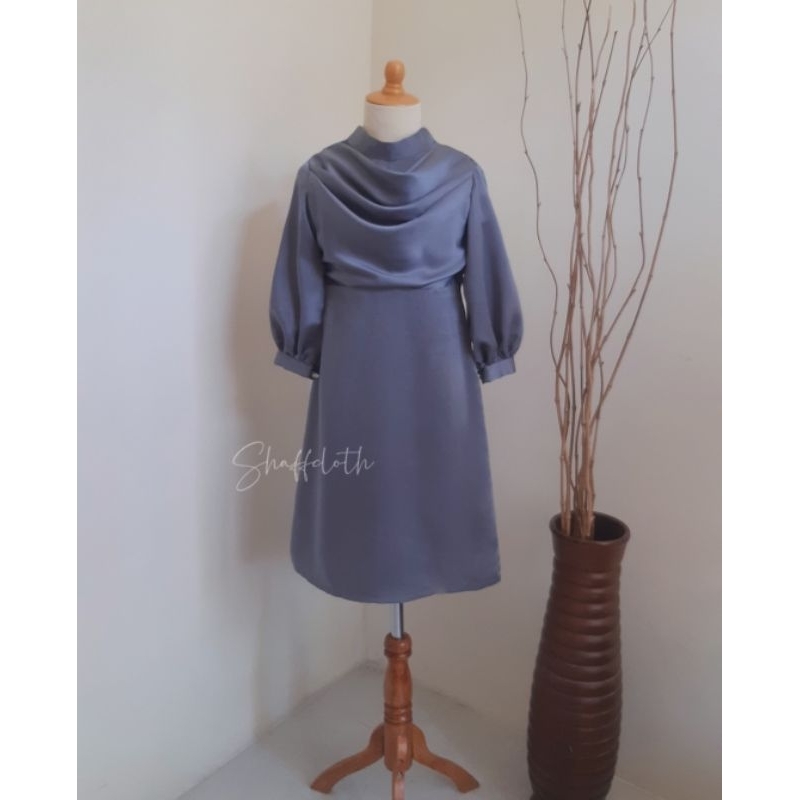 Vyona Dress Kids - Dress satin anak lebaran dress anak couple ibu dan anak gamis pesta kondangan cus