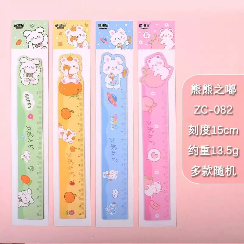 Penggaris Magnet  Lucu Korea | Penggaris Lentur Cute Bunny Animal Lucu Ruler Pembatas Buku