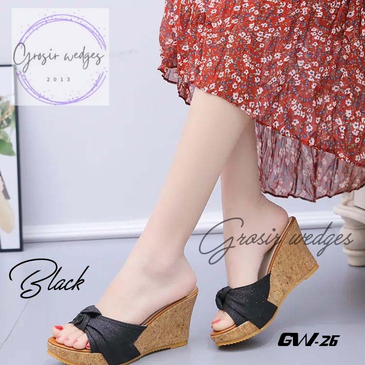 Wedges wanita wedges kondangan sandal wedges wanita kekinian