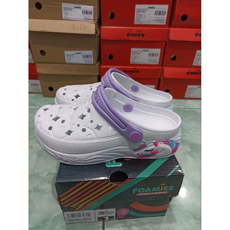 Skechers 308400L/WHT Sendal Sepatu Original Anak Unicorn