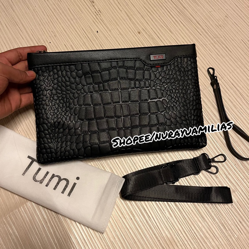 Tas clutch kulit Tumi pria import clutch handbag pria branded dompet pria kekinian