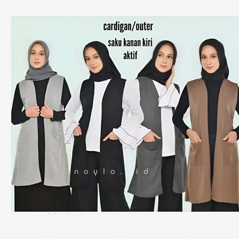 outer cardigan wanita terbaru  tampa lengan J21