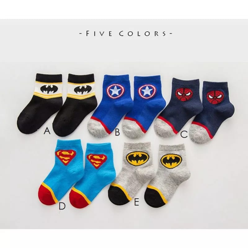 SC2006 Kaus kaki anak Kaos Kaki Import  Kaos Kaki Anak super Hero Anak TK SD PAUD Slip on Pendek untuk umur 1-10 tahun terlaris Dan termurah