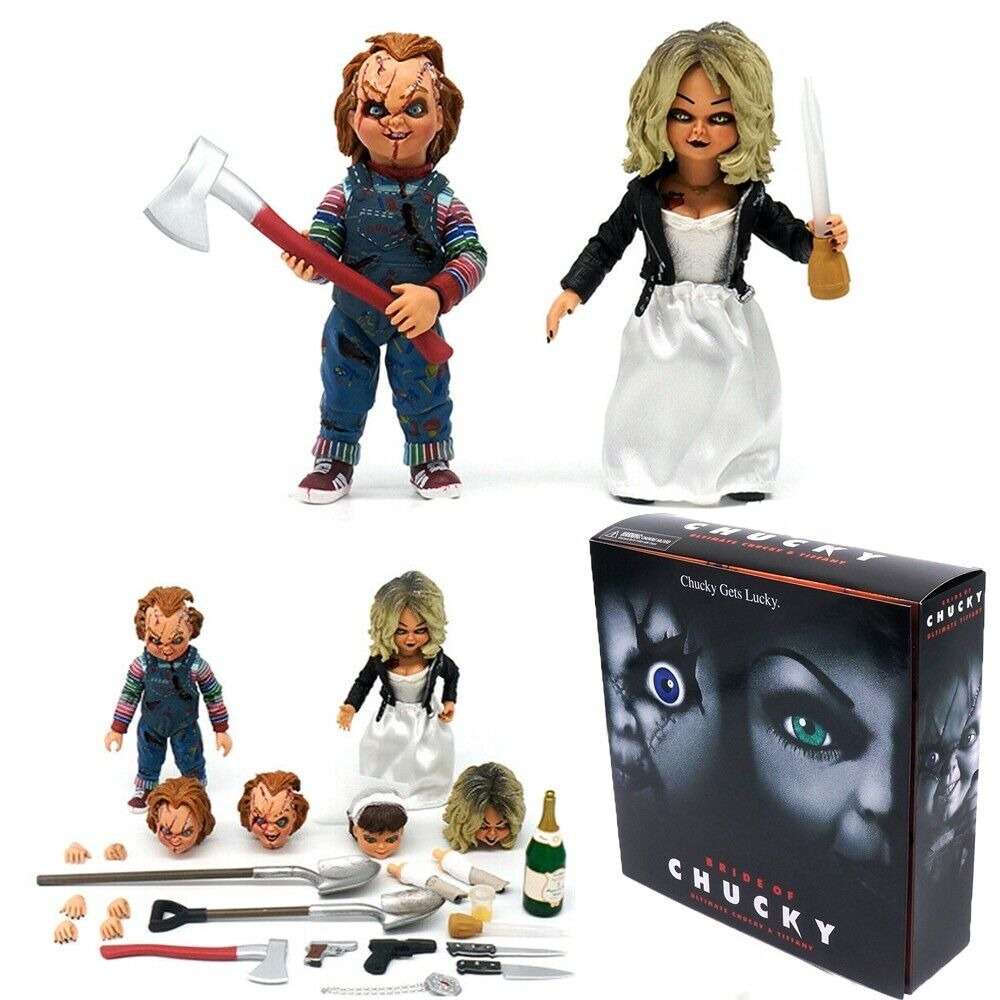 Mainan Action Figure Neca Bride Of Chucky Ultimate Chucky & Tiffany