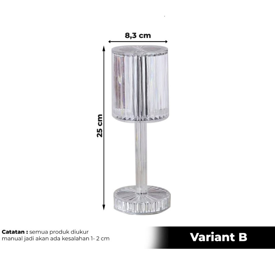 Lampu Meja LED Crystal Diamond Table Lamp RGB Colour Light 0899