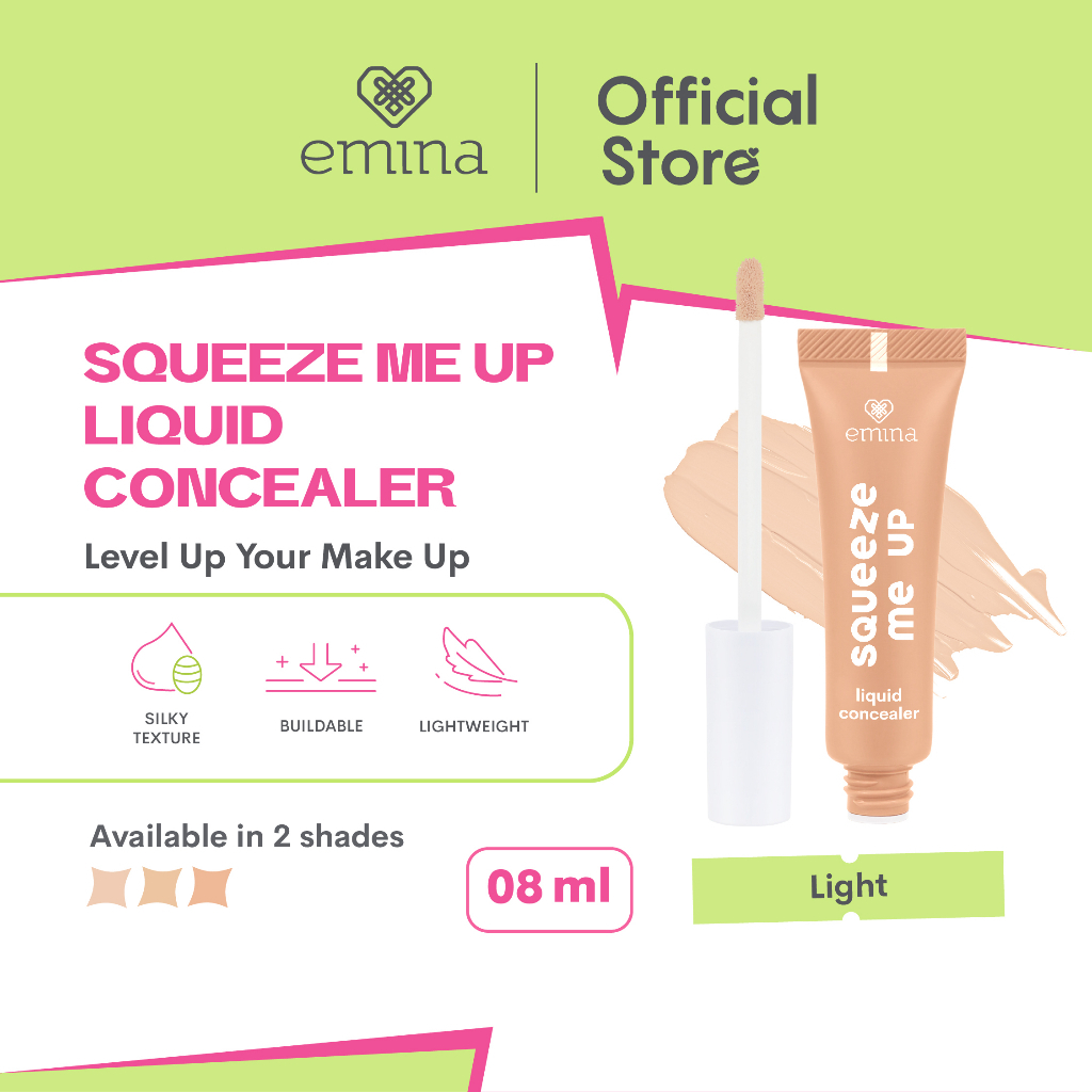 ✨ AKU MURAH ✨ Emina Squeeze Me Up Liquid Concealer 8 g - Medium to High Coverage, Tidak Lengket, Formula Ringan dan Tahan Lama