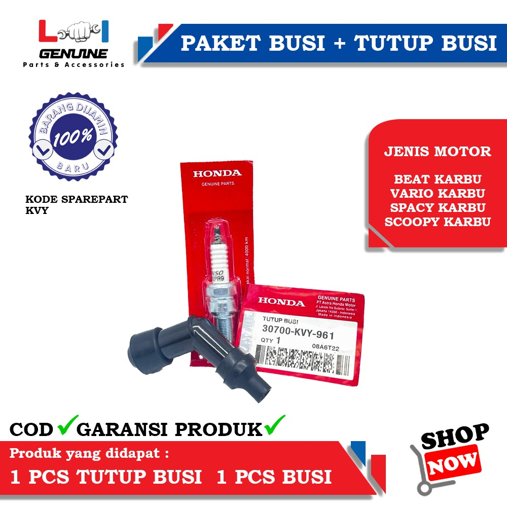 -LOI- PAKET TUTUP BUSI SET BUSI BEAT KARBU, VARIO KARBU, SCOOPY KARBU, SPACY KARBU