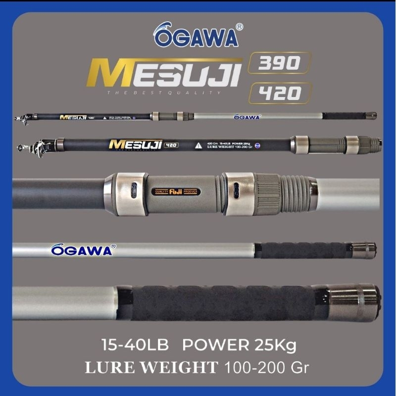 Joran surf ogawa mesuji 360 390 420 full fuji carbon kaku ringan kuat