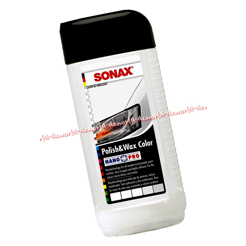 Sonax Polish &amp; Wax Color Nano Pro Cream 500ml Krim Mampu Menutupi Goresan Kecil Untuk Mobil Warna Putih White Car Sonak