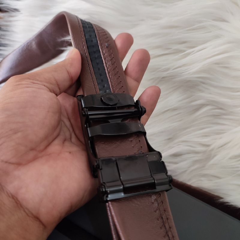 Giorgio | Ikat Pinggang Pria Spesial Cokelat | Sabuk Original Merk Giorgio Rell Kulit Sintetis