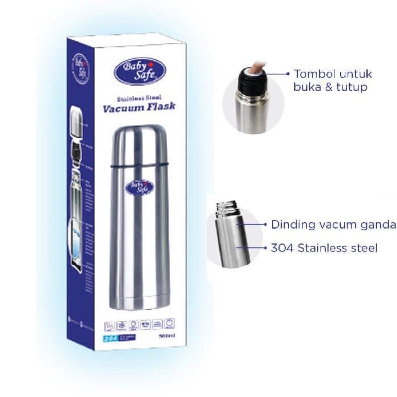 BABY SAFE Vacuum Flask | Termos Minum TER01 350ml dan TER02 500ml