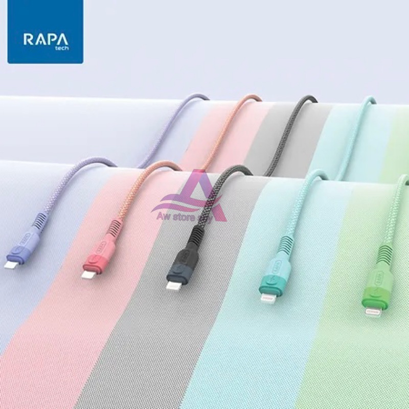 RAPAtech Colorfull Kabel Data Usb Lightning Nylon Braided Fast Charging 2.4A Data Cable For iPhone 6/6s/6+/6S+/7/7+/8/8+/X/XS MAX/XR/11/12/13/14 Pro Max/ Line X