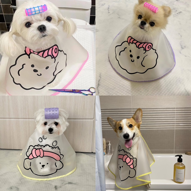 Korea pet facewash and hair trimming cape