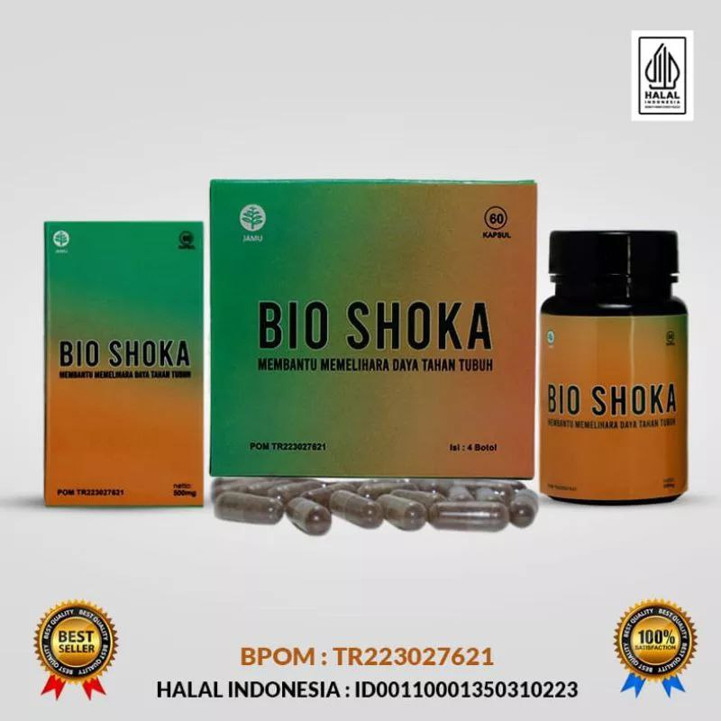 BIO SHOKA Herbal Original Membantu Mengatasi Masalah Sendi dan Saraf 1Botol 60Kapsul Ajaib