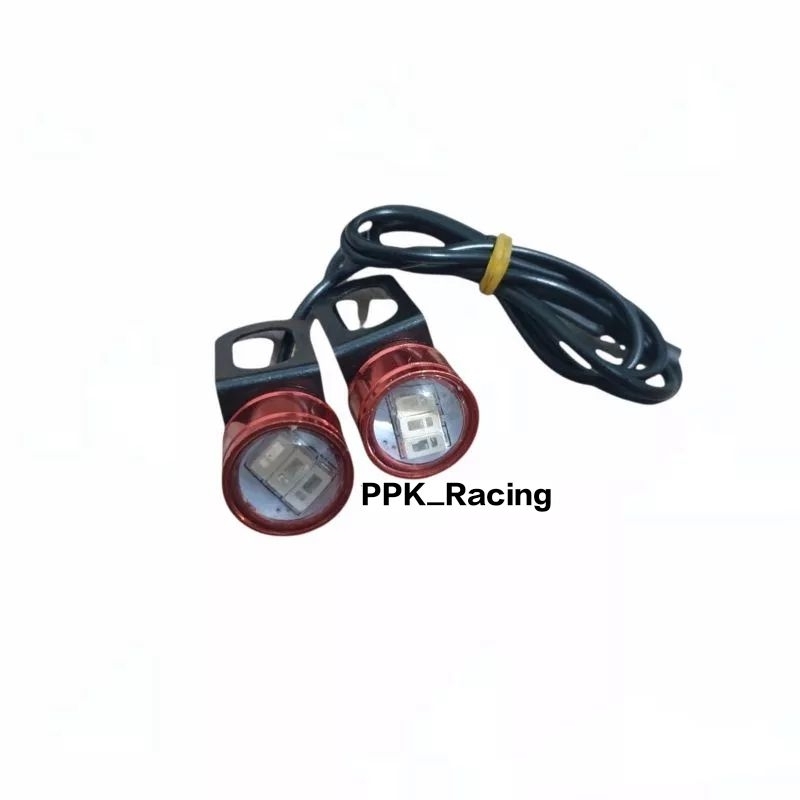 Lampu Mata Elang Flash Plus Breket Spion 3 Mode Panoramic Sepasang