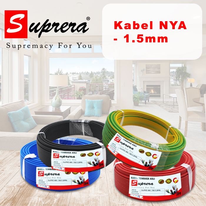 Kabel Listrik Suprera / Kabel NYA 1.5mm / Kabel Tunggal Tembaga Asli