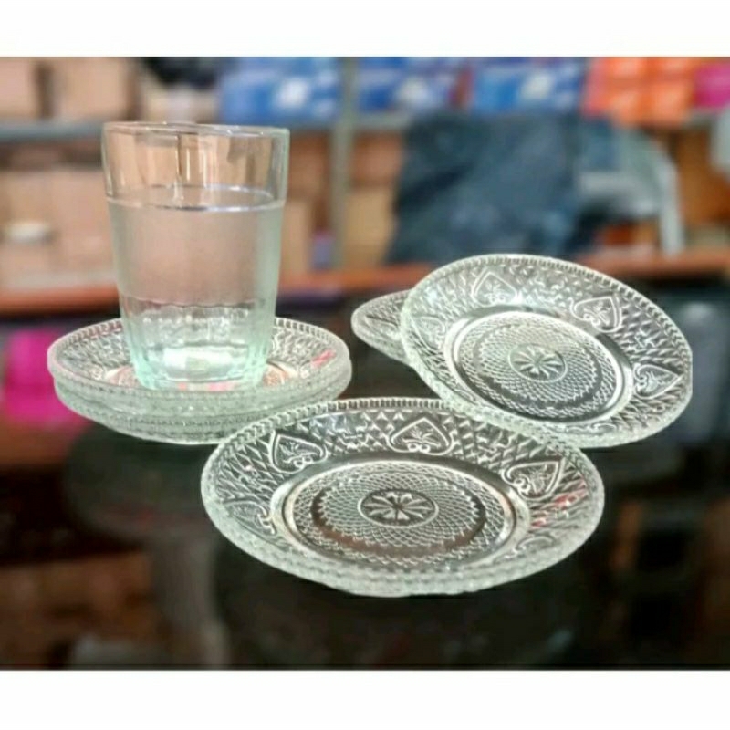 Piring Pisin Lepek Mini Kecil Kaca Beling Murah 1 lusin