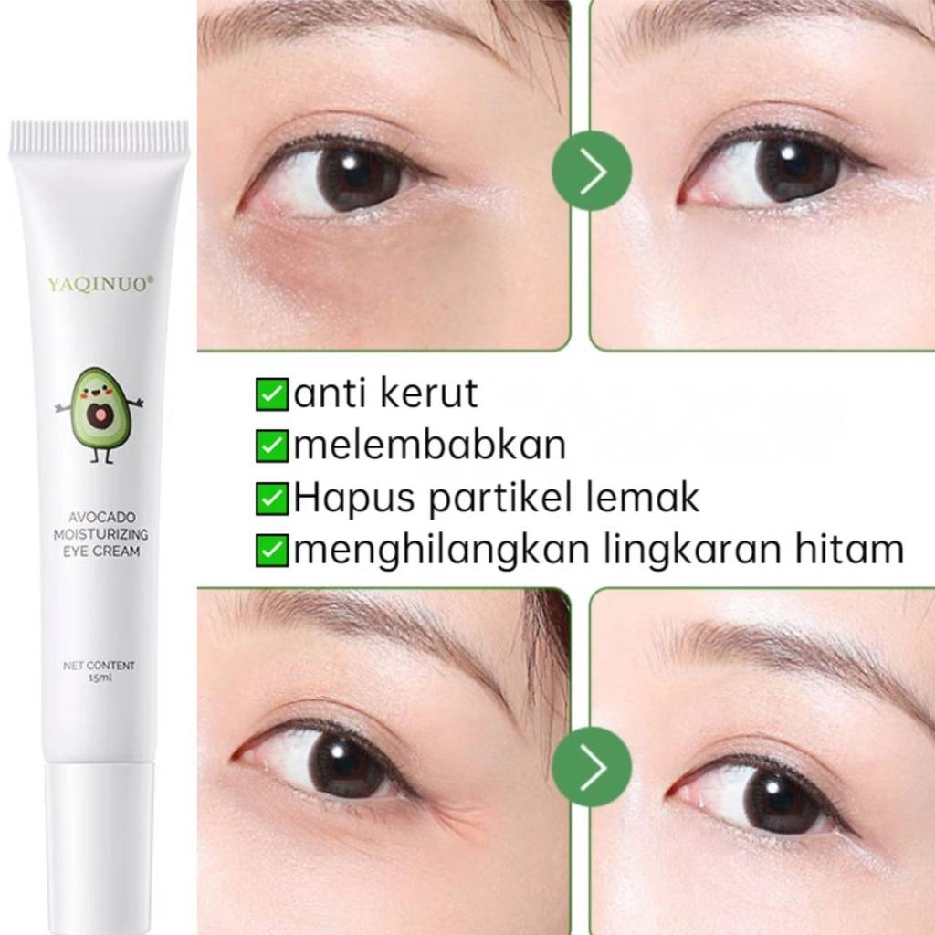 Avocado YAQINUO Moisturizing eye cream / Penghilang Milia Lemak Bawah Mata / Eye cream Anti wrinkle