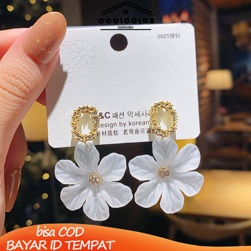 COD❤️Anting Bunga S925 Korea Kecil Sepasang anting Tusuk Motif Retro  Flower Stud Earrings Vintage Fashion Impor Murah Aksesoris Wanita