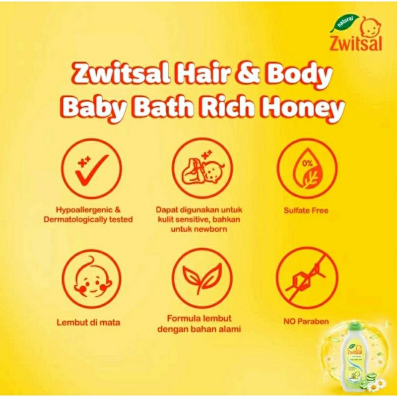 Zwitsal Baby Milk Bath Rich Honey 250ml