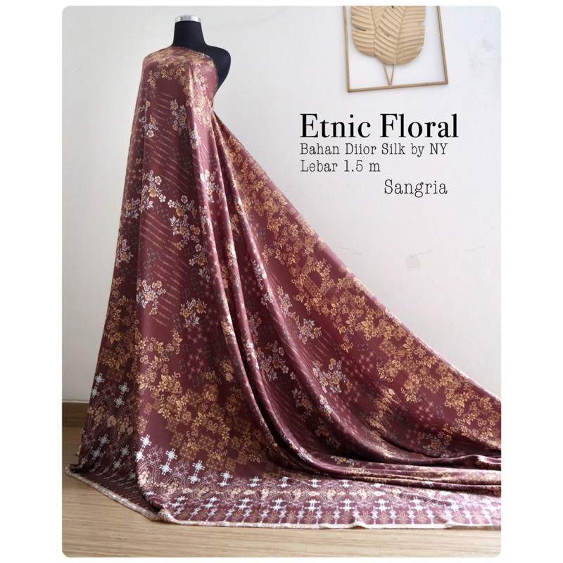 Bahan Kain Diorsilk Etnik / Etnic / bahan gamis sarimbit seragam / kain silk meteran murah / maxmara