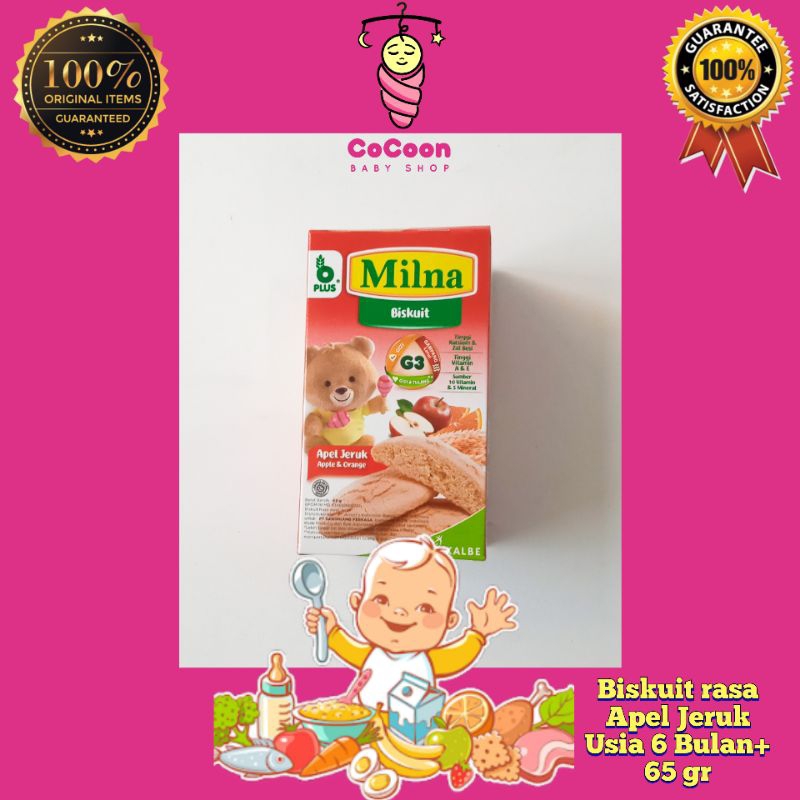 Camilan Snack Bayi Milna Biskuit Apel Jeruk 6 Bulan Keatas 65 gr 65g