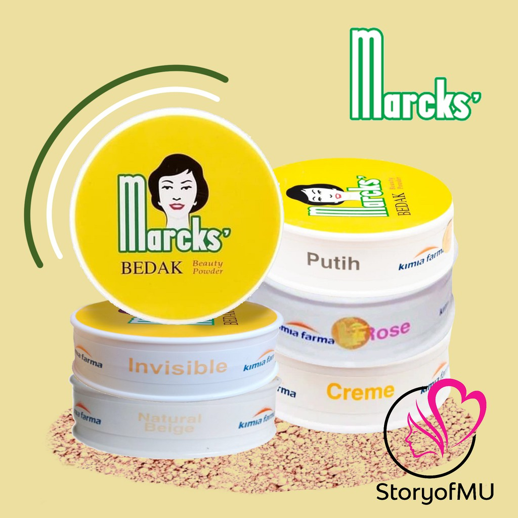 Marcks Talc Bedak Tabur I Cream I Rose I White