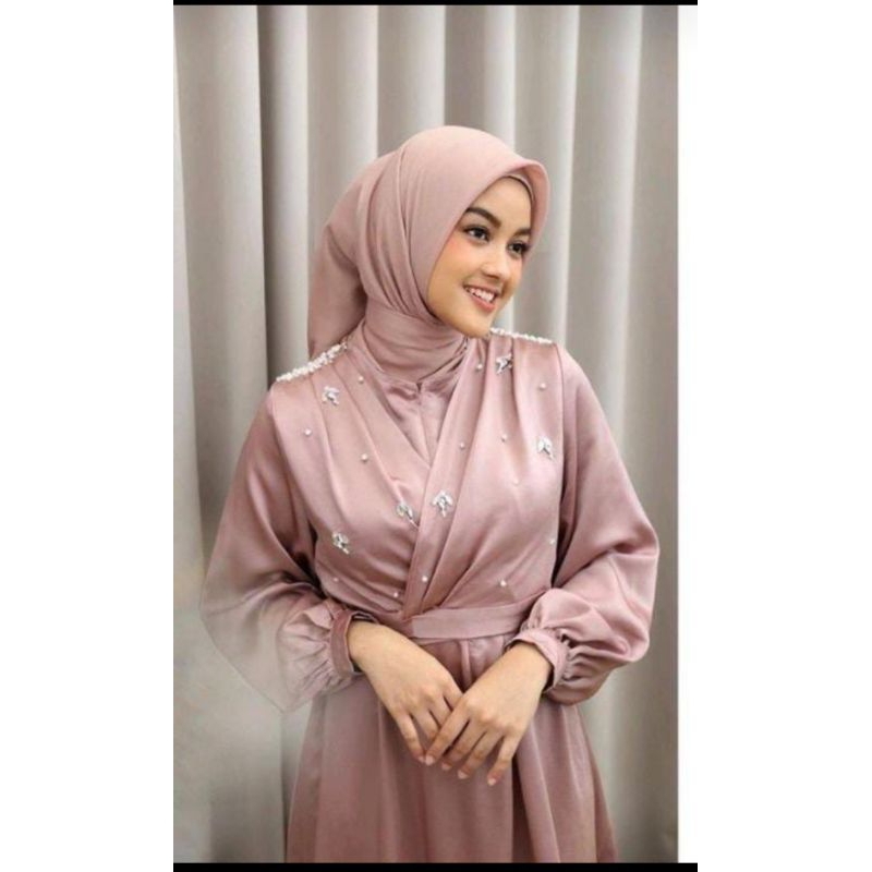 MAYESHA DRESS SATIN PAYET MEWAH GAMIS PESTA