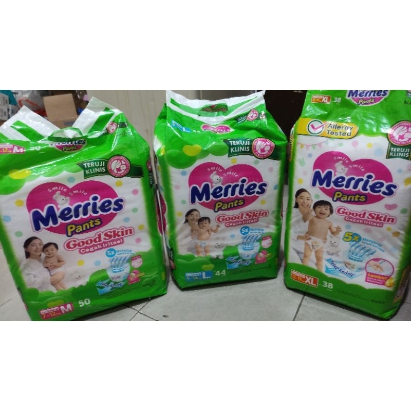 PEMPERS MERRIES MURAH M50, L44, XL38, XXL28 POPOK BAYI POPOK ANAK ANTI BOCOR