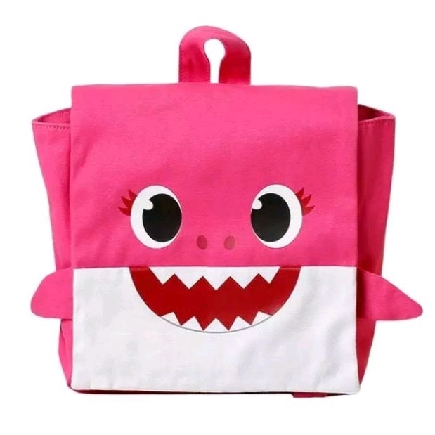 Tas Sekolah Anak Perempuan Karakter Baby Shark / Ransel Cowok Cewk 3D Pingfong Kartun Boneka Ikan hiu Lucu