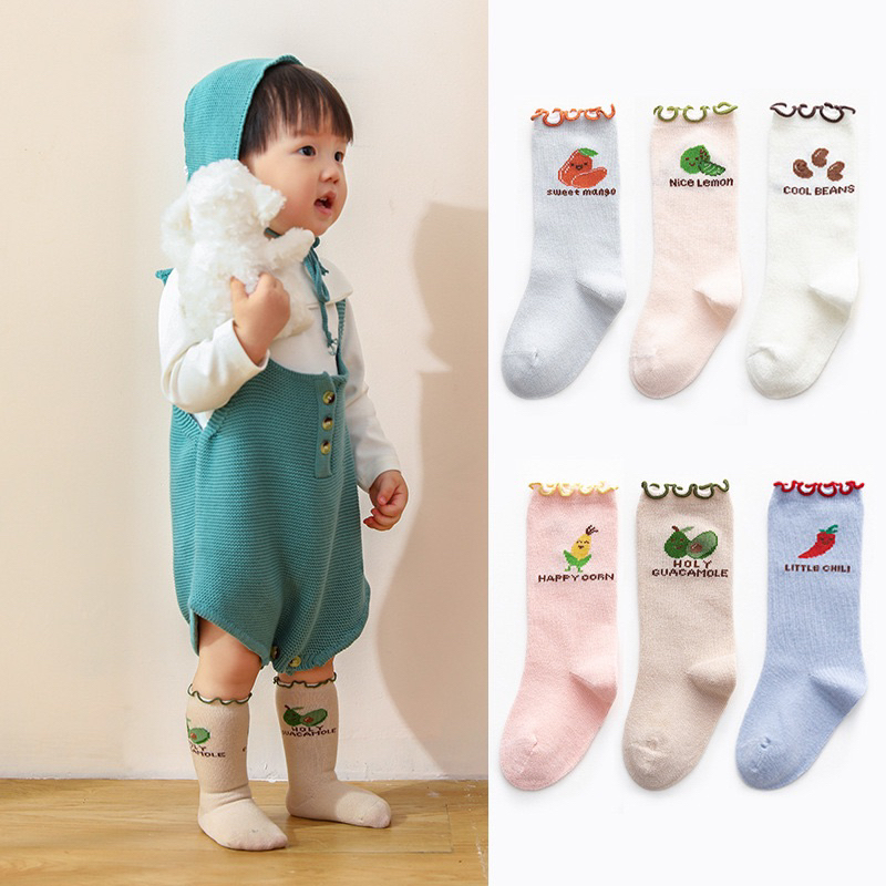 Kaos Kaki Panjang Anak Perempuan Import Model Food Ruffle