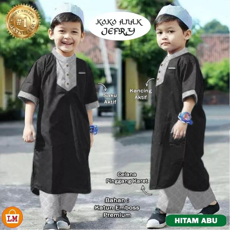 SETELAN MUSLIM ANAK JEFRI KEKINIAN TREND UMUR 1-11 THN