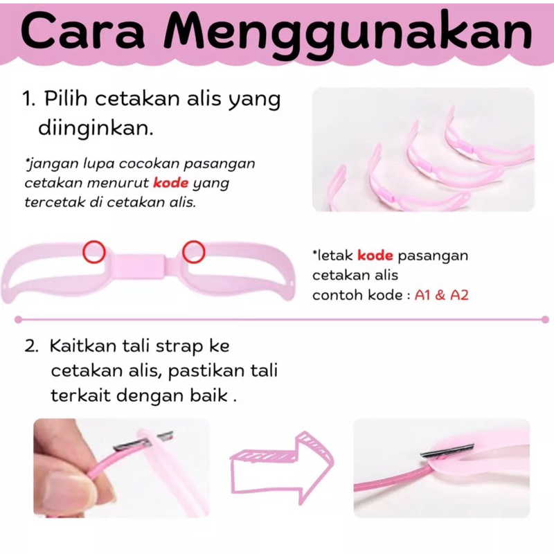 CETAKAN ALIS Eyebrow Isi 4 Model | Eyebrow Ruler Card Set 4 Pcs | Cetakan Alis Card Dengan Tali isi 4 Pcs