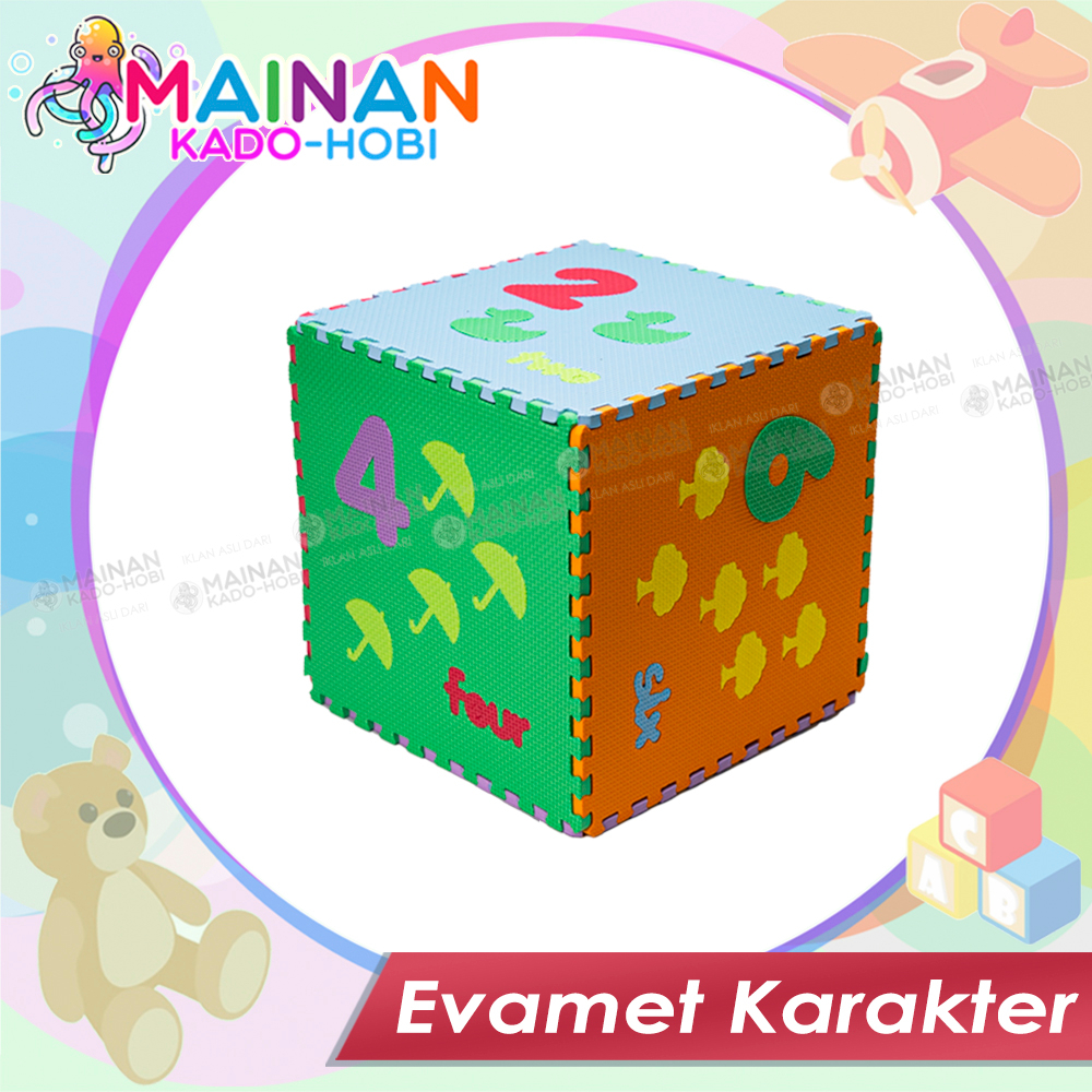 PELINDUNG KARPET PUZZLE EVAMET SPONGE LANTAI KARAKTER GAMBAR ANGKA