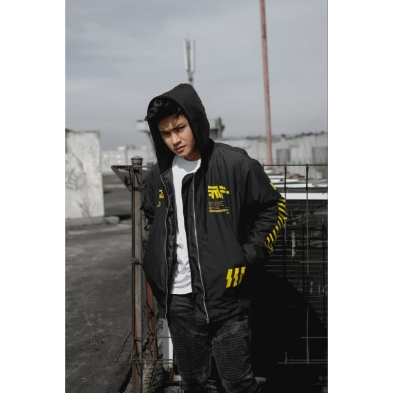 BOMBER JACKET HOODIE CYBROG - JAKET PRIA BOMBER HOODIE SCOOT WATERPROOF - JAKET MOTOR