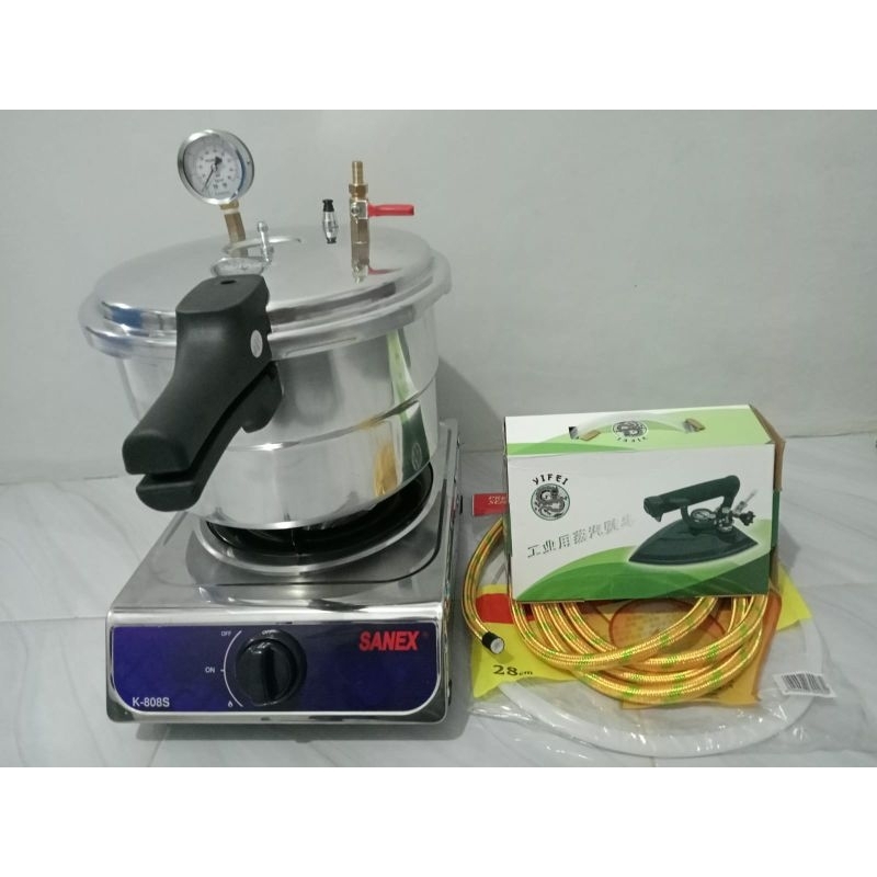 ( COD) Setrika Uap Boiler Laundry 12 Liter Plus Kompor
