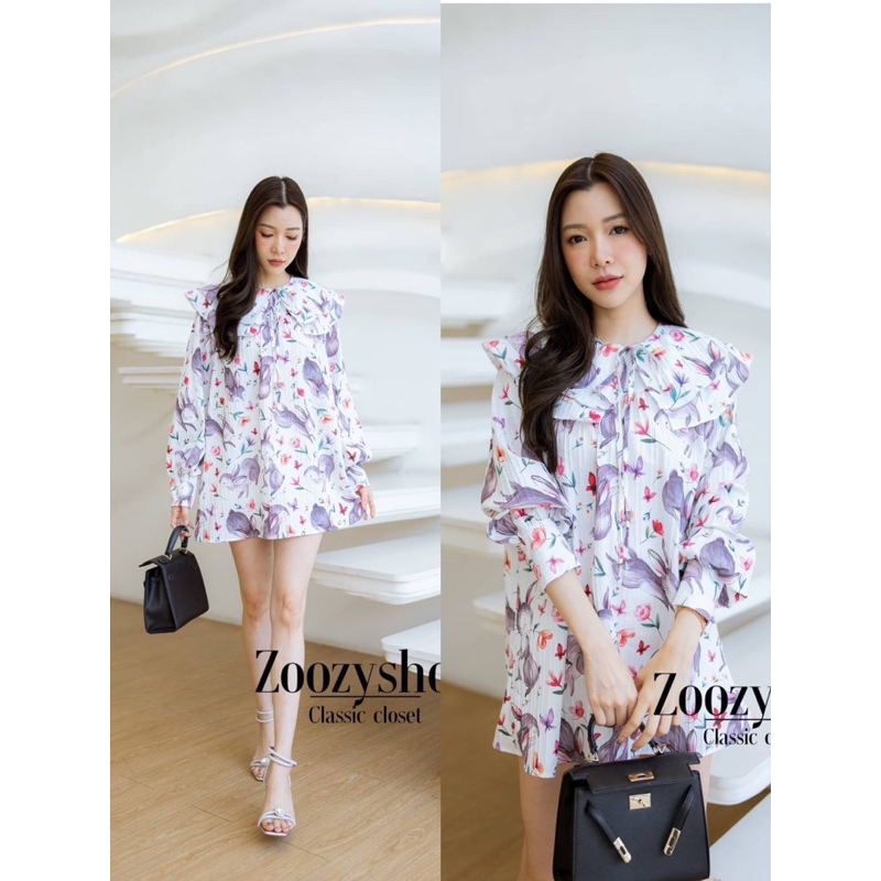 DRESS OVERSIZE ZOOZY ANIMAL DOBBY FASHION WANITA IMPORT BANGKOK CODE 66