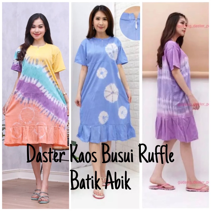 DASTER KAOS RUFFLE BUSUI RESLETING JUMBO MURAH / DASTER KAOS REMPEL RESLETING WANITA KEKINIAN