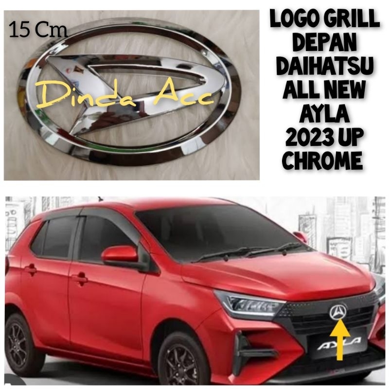Emblem Logo Grill Depan Daihatsu Chrome All New Ayla 2023 up