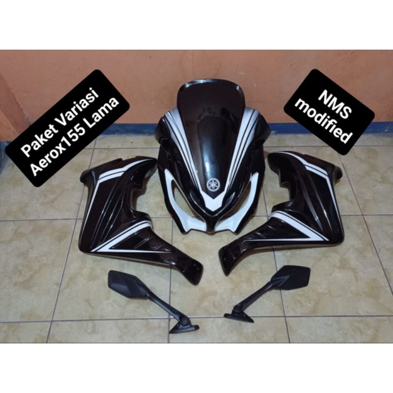 Paket Variasi Aerox 155 Lama-Aerox2019 Kedok Headlamp + Spion + Sayap