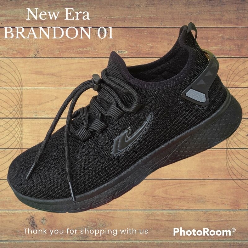 Sepatu sekolah hitam NEW ERA BRANDON TUSCANY SIZE 31/43