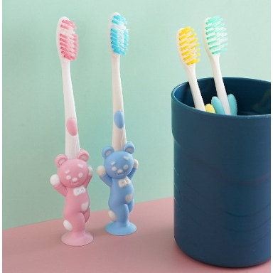 DHIOSHOPI - Sikat Gigi Anak Karakter / Sikat Gigi Anak Extra Soft Tavel Tooth Brush Double Care / Sikat Gigi Halus &amp; Lembut Karakter Beruang Kelinci Import Murah