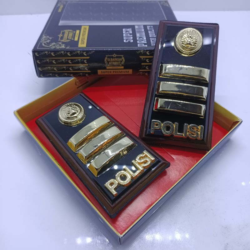 PANGKAT PDH AKP POLISI FULL AKRILIK GLOSS LIS COKLAT PREMIUM