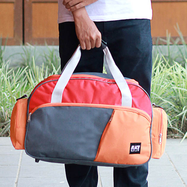 Justrue Tas Duffel Traveling Tas Gym Multifungsi Merah Kom 053