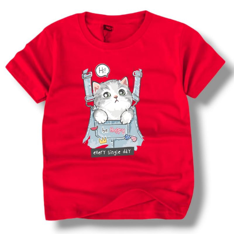 PROMO KAOS ANAK KUCING MERAH...!!!BAJU ANAK//KAOS ANAK//PAKAIAN ANAK//KAOS KARAKTER//SUPERHERO//KARTUN//REALPICT//TERLARIS//TERMURAH//USIA 1-9 TAHUN//TERLUCU//