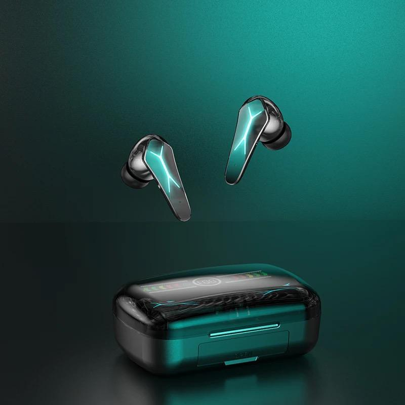 Tws M12 IPX7 Earphone Tanpa Kabel, Headset Pemutar Musik Stereo Kontrol Sentuhan Pintar dengan Permukaan Pola Warna